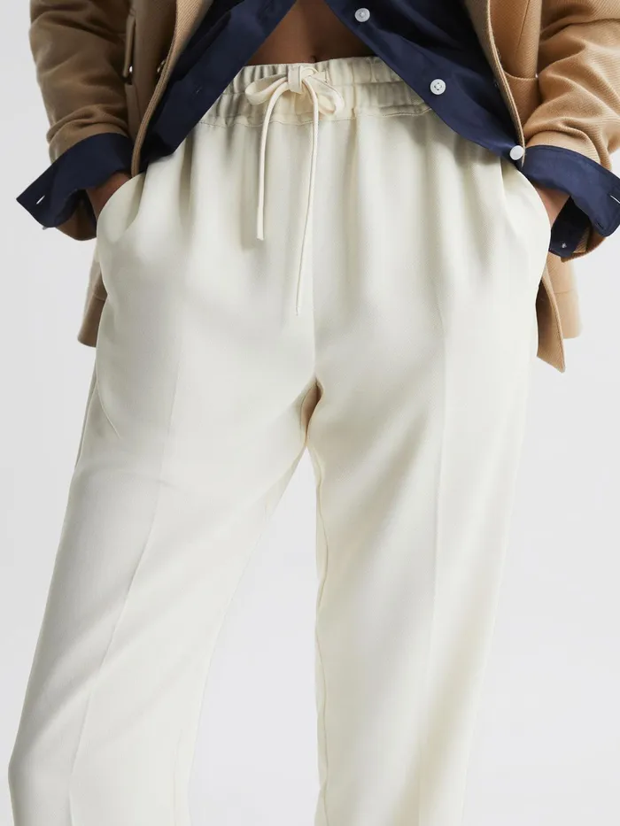 Reiss Trousers Hailey Pull On Trousers Cream 8211 Women