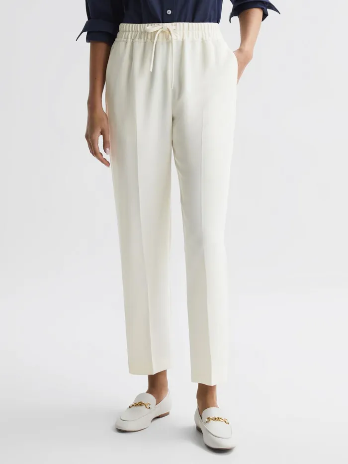 Reiss Trousers Hailey Pull On Trousers Cream 8211 Women