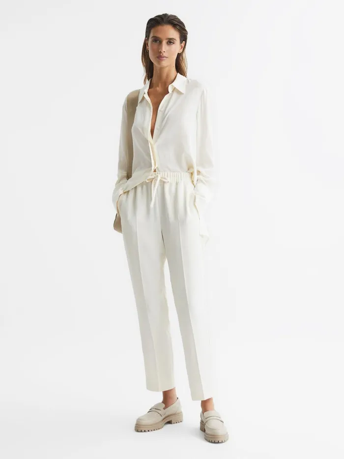 Reiss Trousers Hailey Pull On Trousers Cream 8211 Women