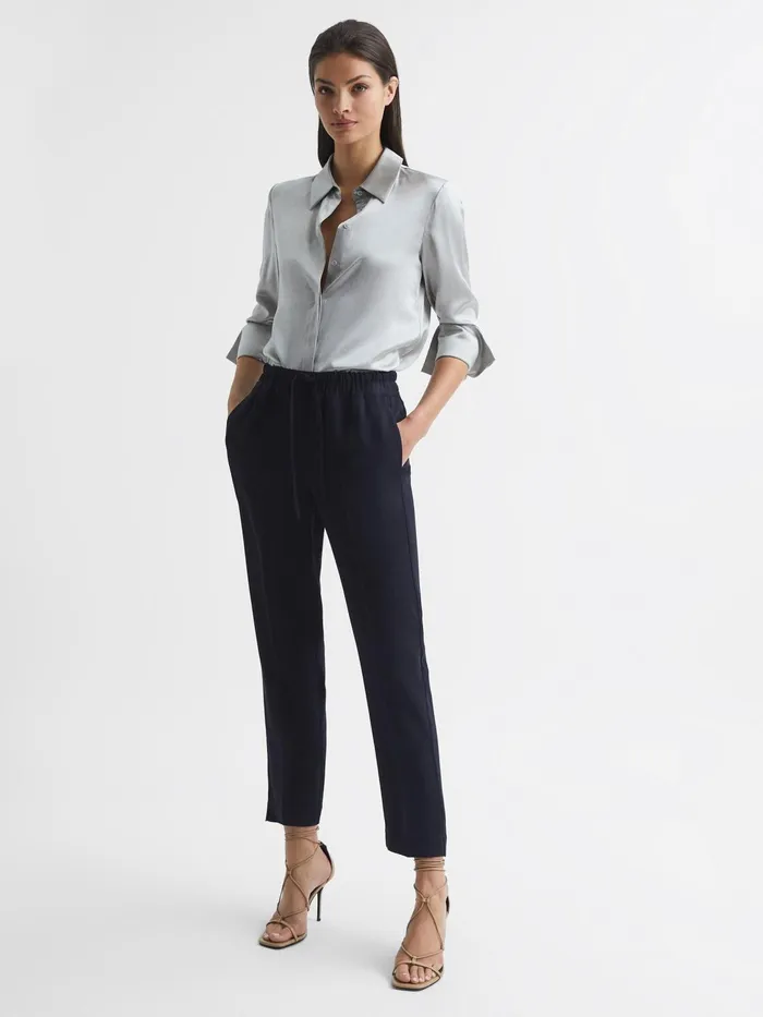 Reiss Trousers Hailey Pull On Trousers Navy 8211 Women