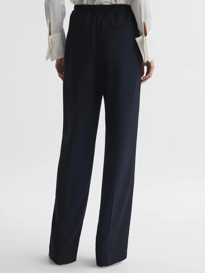 Reiss Trousers Hailey Wide Wide Leg Pull On Trousers Cream 8211 Women