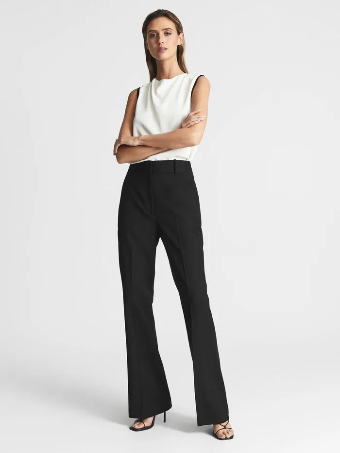 Reiss Trousers Haisley Tailored Flare Trousers Black 8211 Women