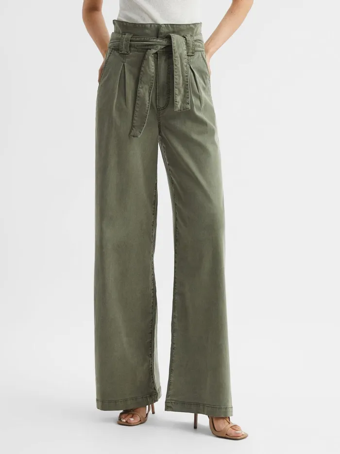 Reiss Trousers Harper Paige High Rise Paper Bag Trousers Vintage Ivy Green 8211 Women Reiss Trousers Harper Paige High Rise Paper Bag Trousers Vintage Ivy Green 8211 Women