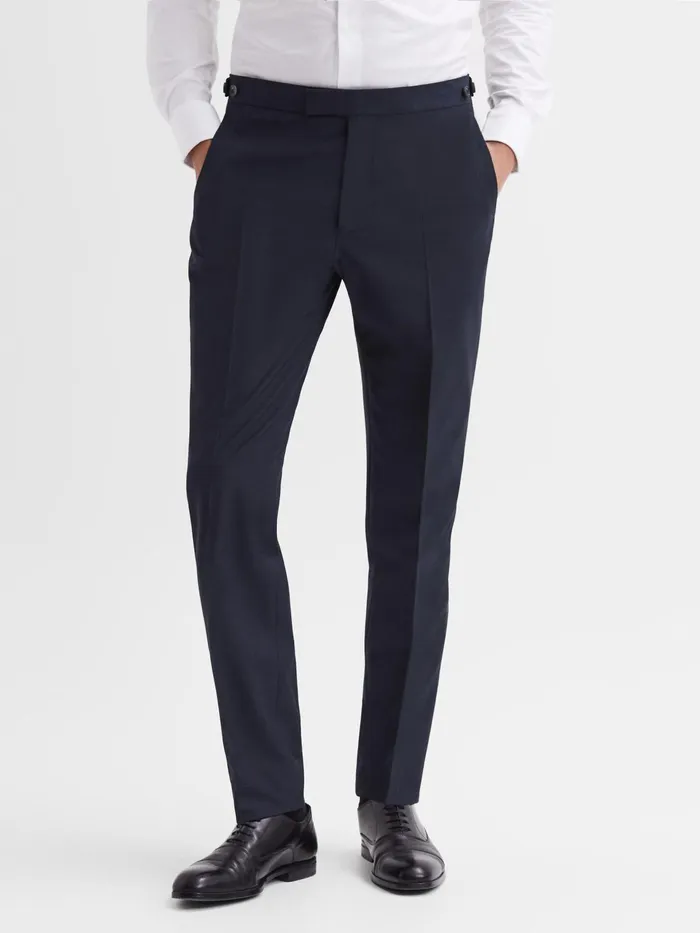 Reiss Trousers Hope Modern Fit Travel Trousers Navy 8211 Men