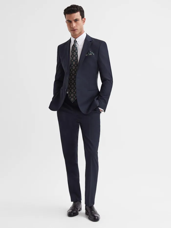 Reiss Trousers Hope Modern Fit Travel Trousers Navy 8211 Men