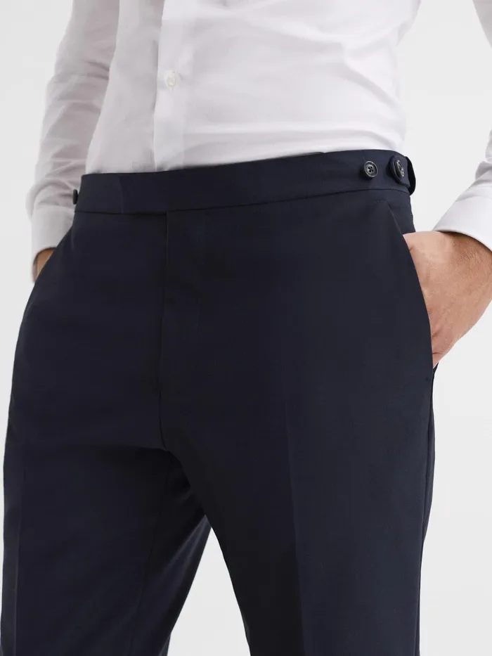 Reiss Trousers Hope Modern Fit Travel Trousers Navy 8211 Men