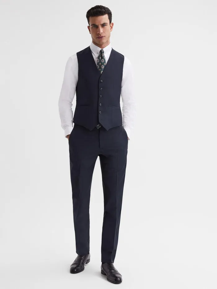 Reiss Trousers Hope Modern Fit Travel Trousers Navy 8211 Men