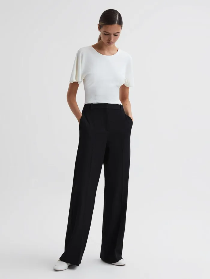 Reiss Trousers Joanne Wide Wide Leg Trousers Black 8211 Women