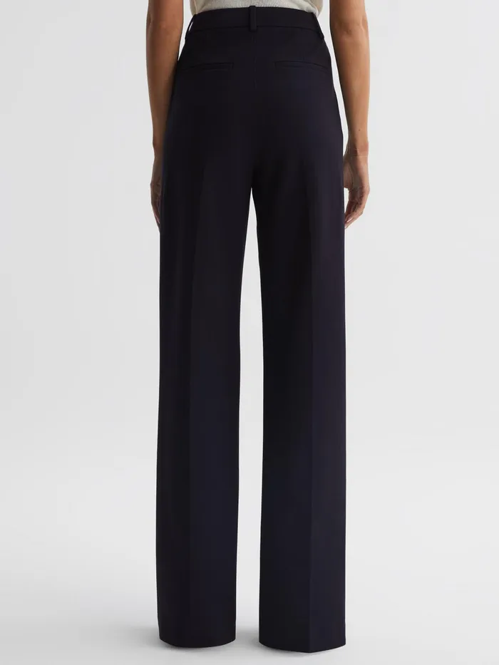 Reiss Trousers Joanne Wide Wide Leg Trousers Navy 8211 Women