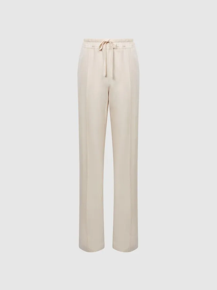 Reiss Trousers Juno Wide Leg Trousers Cream 8211 Women