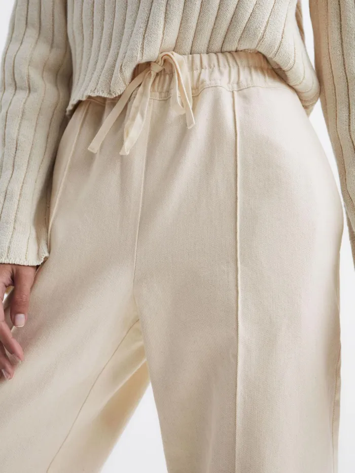 Reiss Trousers Juno Wide Leg Trousers Cream 8211 Women
