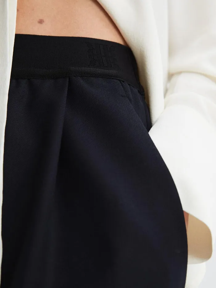 Reiss Trousers Lena Logo Pull On Wide Leg Trousers Navy 8211 Women