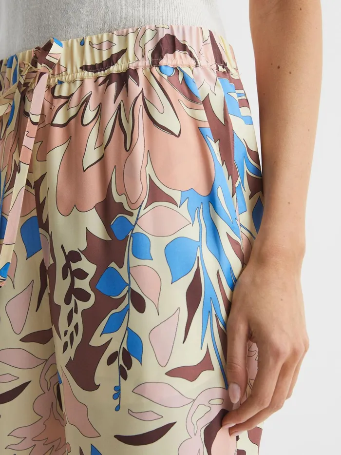 Reiss Trousers Liv Floral Printed Wide Leg Trousers Multi 8211 Women