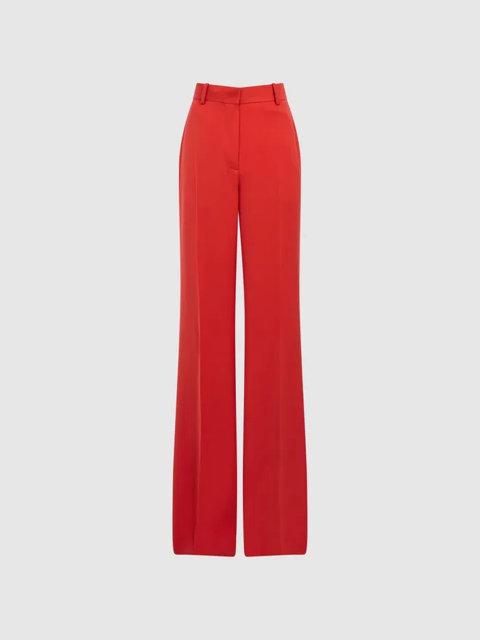 Reiss Trousers Maia Wide Leg Trousers Coral 8211 Women