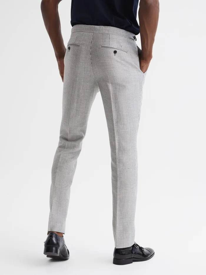 Reiss Trousers Matinee Wool Linen Blend Slim Fit Trousers Grey 8211 Men