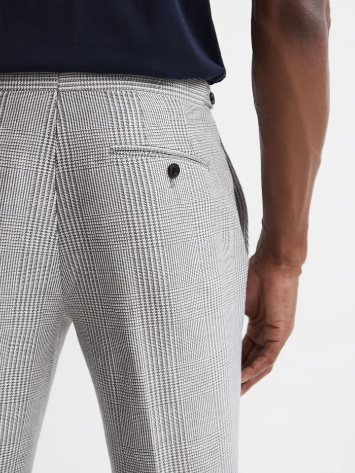 Reiss Trousers Matinee Wool Linen Blend Slim Fit Trousers Grey 8211 Men