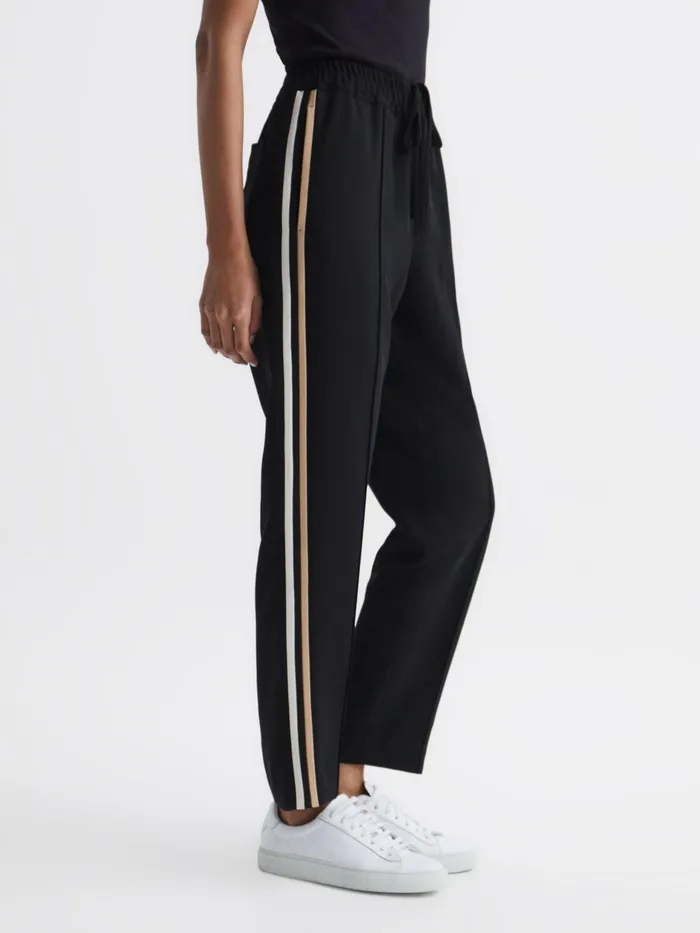 Reiss Trousers Odell Taper Tapered Leg Pullon Trousers Black 8211 Women