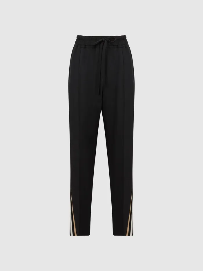 Reiss Trousers Odell Taper Tapered Leg Pullon Trousers Black 8211 Women