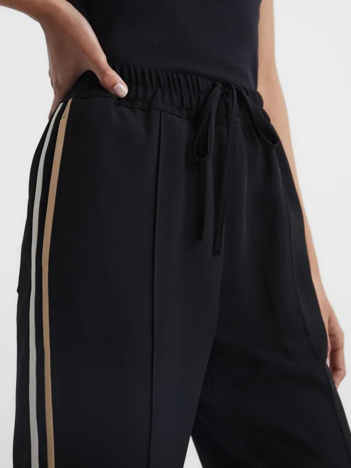 Reiss Trousers Odell Taper Tapered Leg Pullon Trousers Black 8211 Women