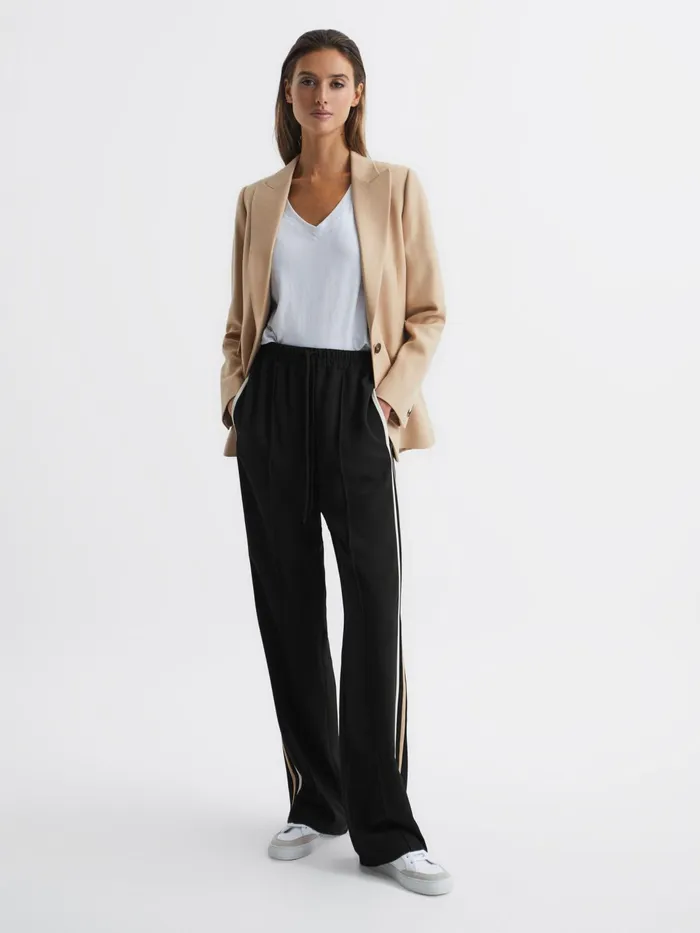 Reiss Trousers Odell Wide Leg Pull On Trousers Black 8211 Women