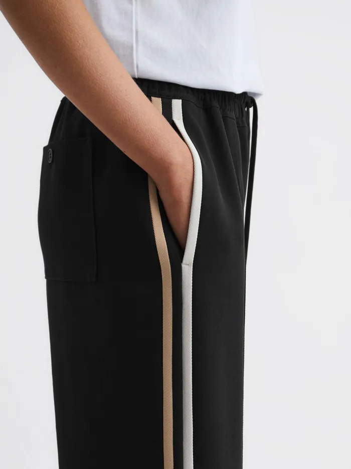 Reiss Trousers Odell Wide Leg Pull On Trousers Black 8211 Women