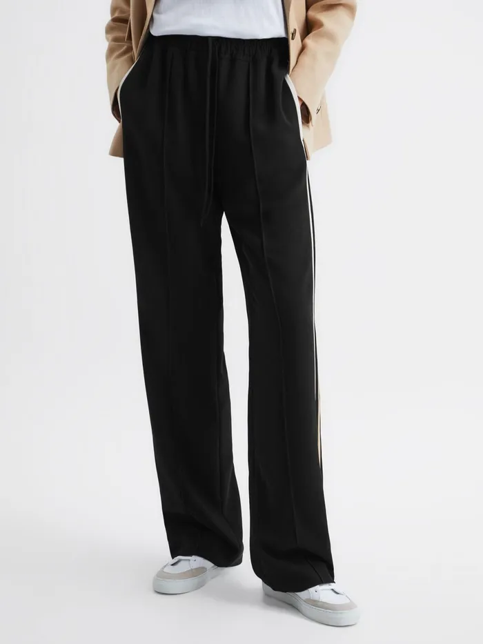 Reiss Trousers Odell Wide Leg Pull On Trousers Black 8211 Women