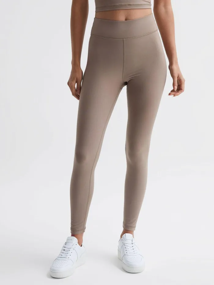 Reiss Trousers Peached The Upside Mid Rise Leggings Light Brown 8211 Women