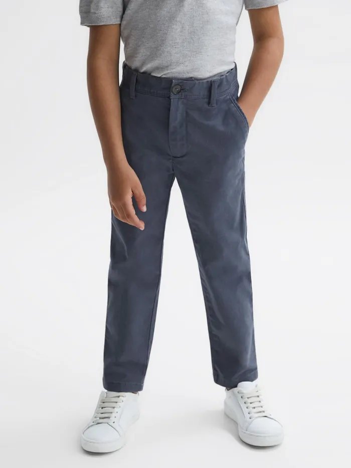 Reiss Trousers Pitch Slim Fit Casual Chinos Bright Airforce 8211 Children