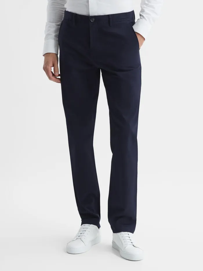 Reiss Trousers Pitch Slim Fit Washed Chinos Navy 8211 Men