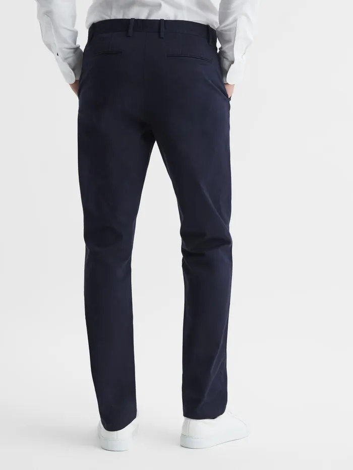 Reiss Trousers Pitch Slim Fit Washed Chinos Navy 8211 Men