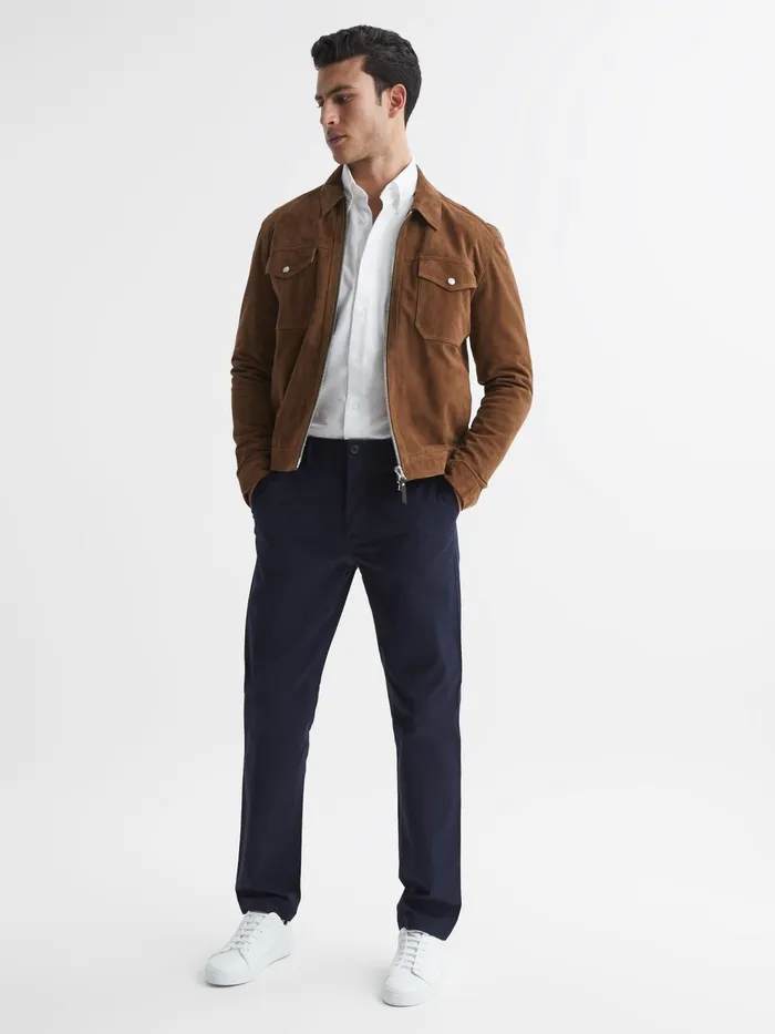 Reiss Trousers Pitch Slim Fit Washed Chinos Navy 8211 Men