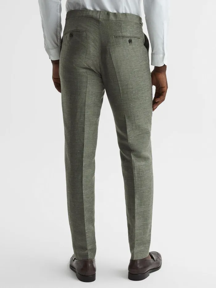 Reiss Trousers Riva WoolLinen Blend Trousers Sage 8211 Men