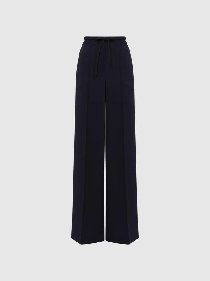 Reiss Trousers Rosalyn Wide Leg Drawstring Trousers Navy 8211 Women