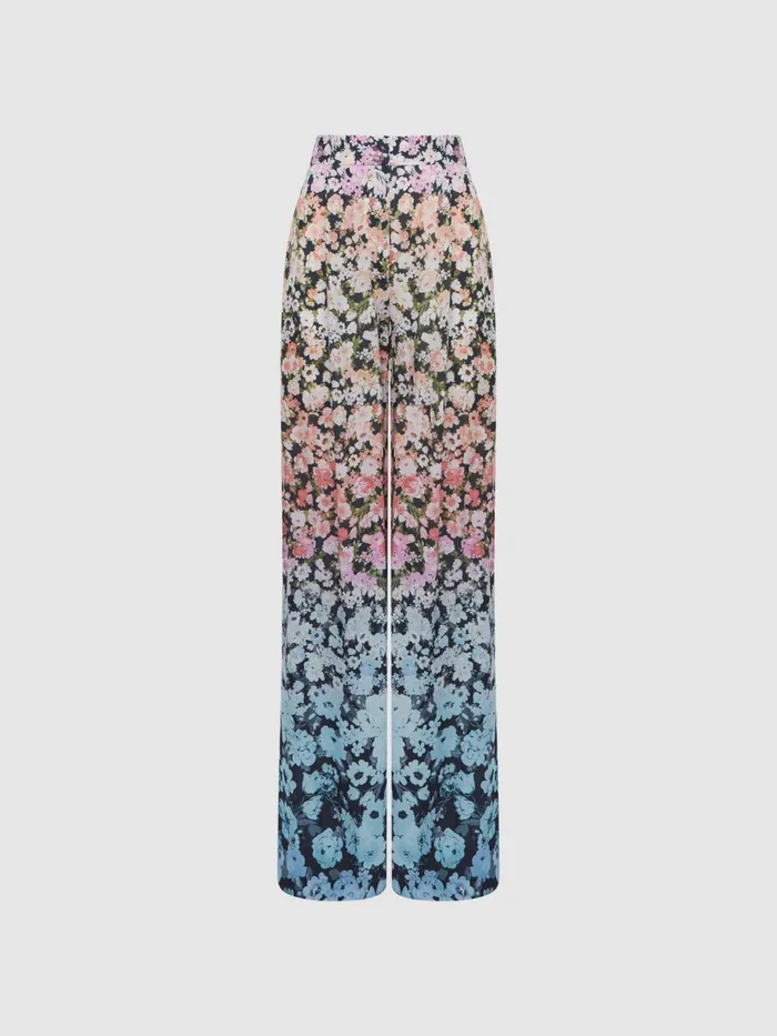 Reiss Trousers Serena Floral Print Wide Leg Trousers Multi 8211 Women