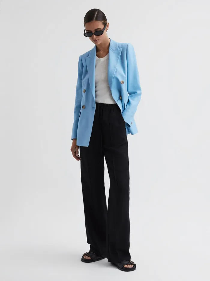 Reiss Trousers Shae Wide Wide Leg Linen Trousers Black 8211 Women