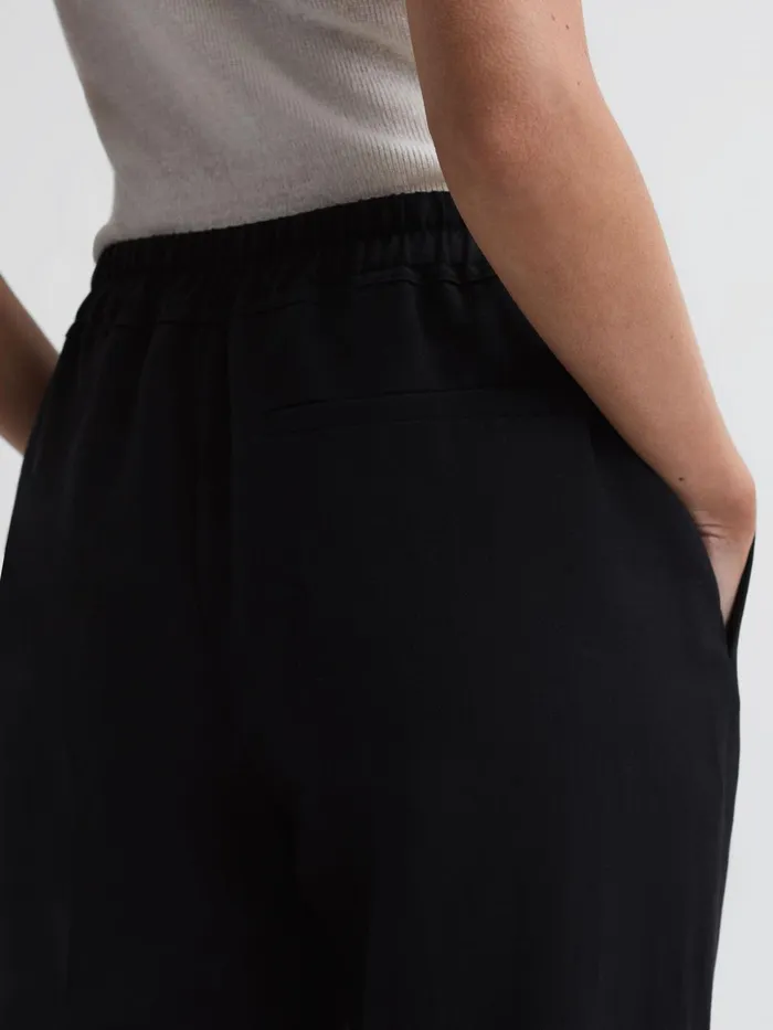 Reiss Trousers Shae Wide Wide Leg Linen Trousers Black 8211 Women