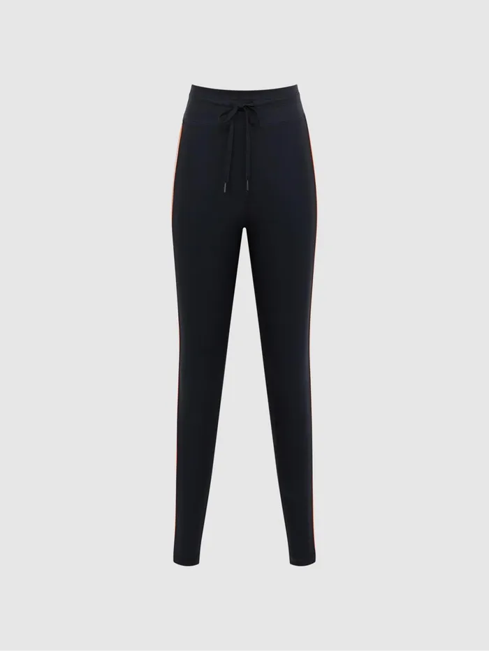 Reiss Trousers Tempo The Upside Side Stripe Drawstring Leggings Navy 8211 Women