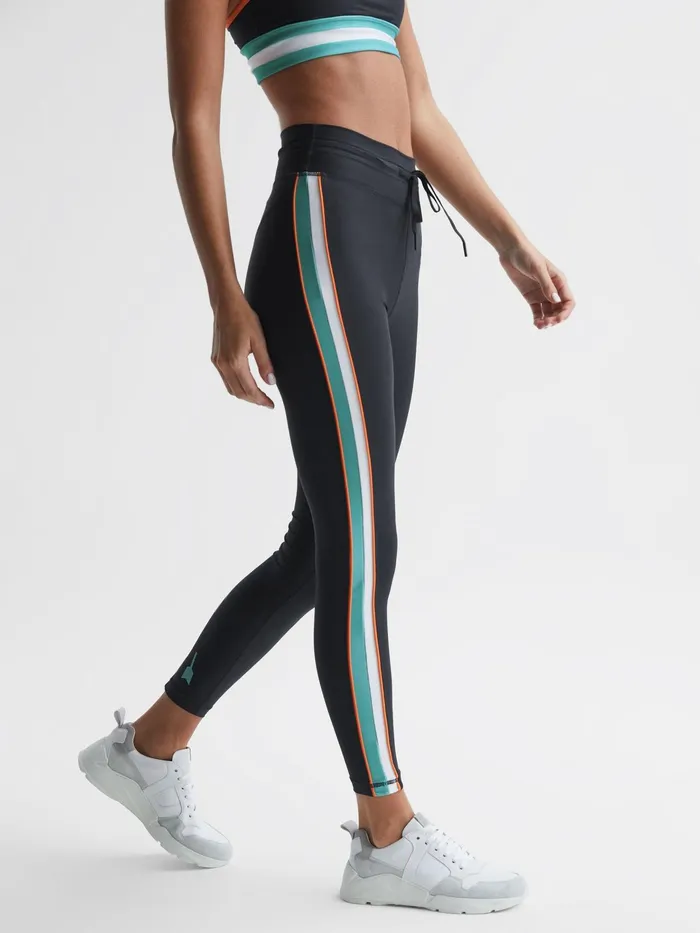 Reiss Trousers Tempo The Upside Side Stripe Drawstring Leggings Navy 8211 Women