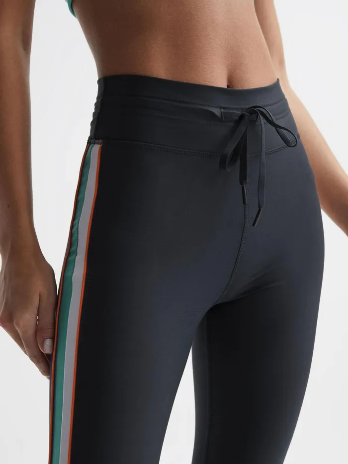 Reiss Trousers Tempo The Upside Side Stripe Drawstring Leggings Navy 8211 Women