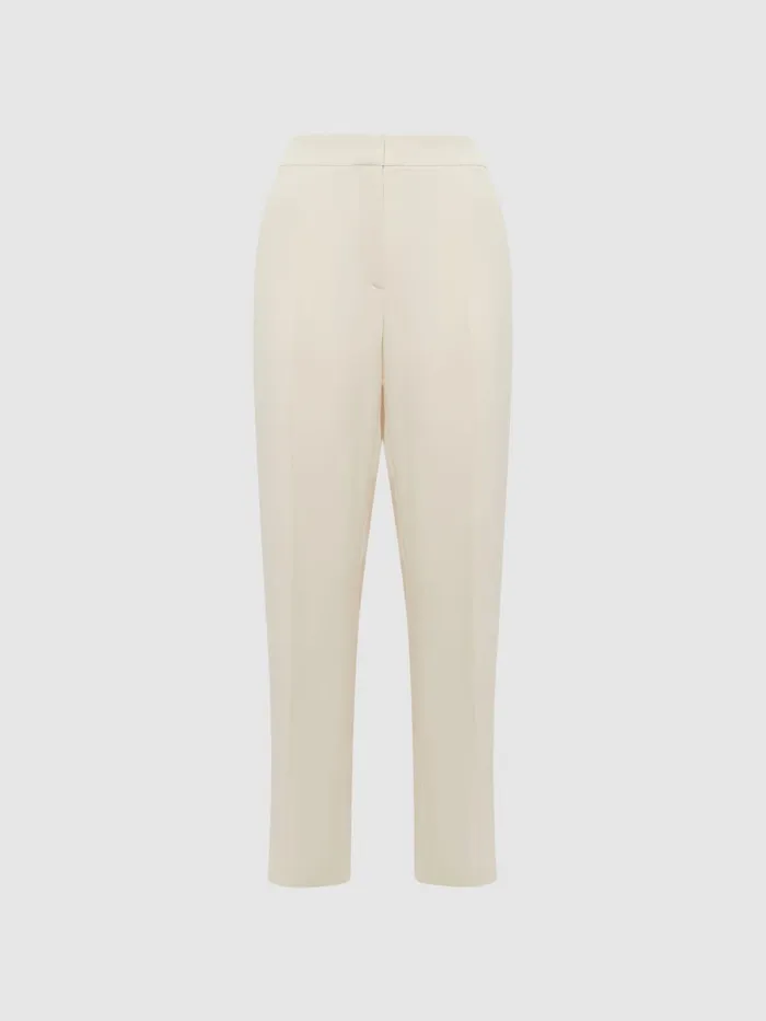 Reiss Trousers Theo Taper Tapered Fit Side Stripe Trousers Cream 8211 Women