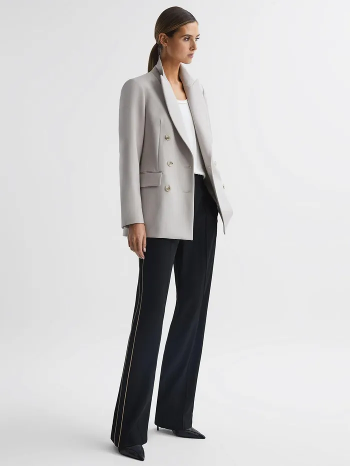 Reiss Trousers Theo Wide Wide Leg Side Stripe Trousers Black 8211 Women
