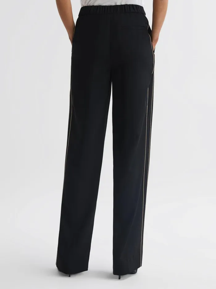 Reiss Trousers Theo Wide Wide Leg Side Stripe Trousers Black 8211 Women