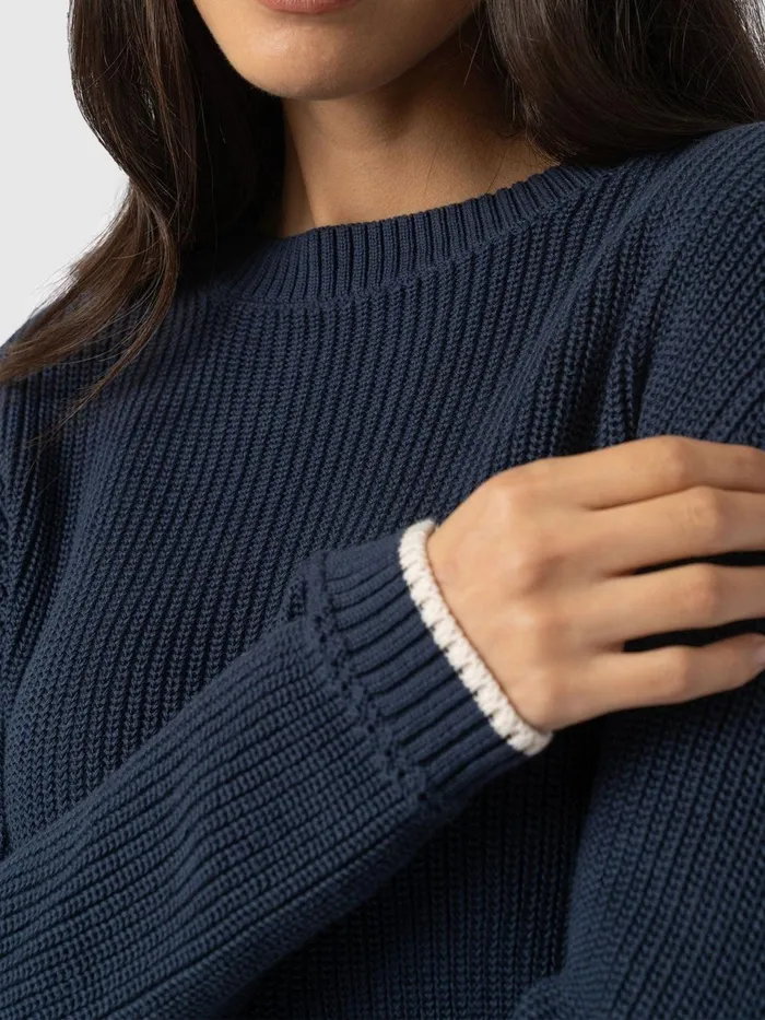 Remy Crop Sweater 8211 Navy Navy Women Saint And Sofia Knitwear