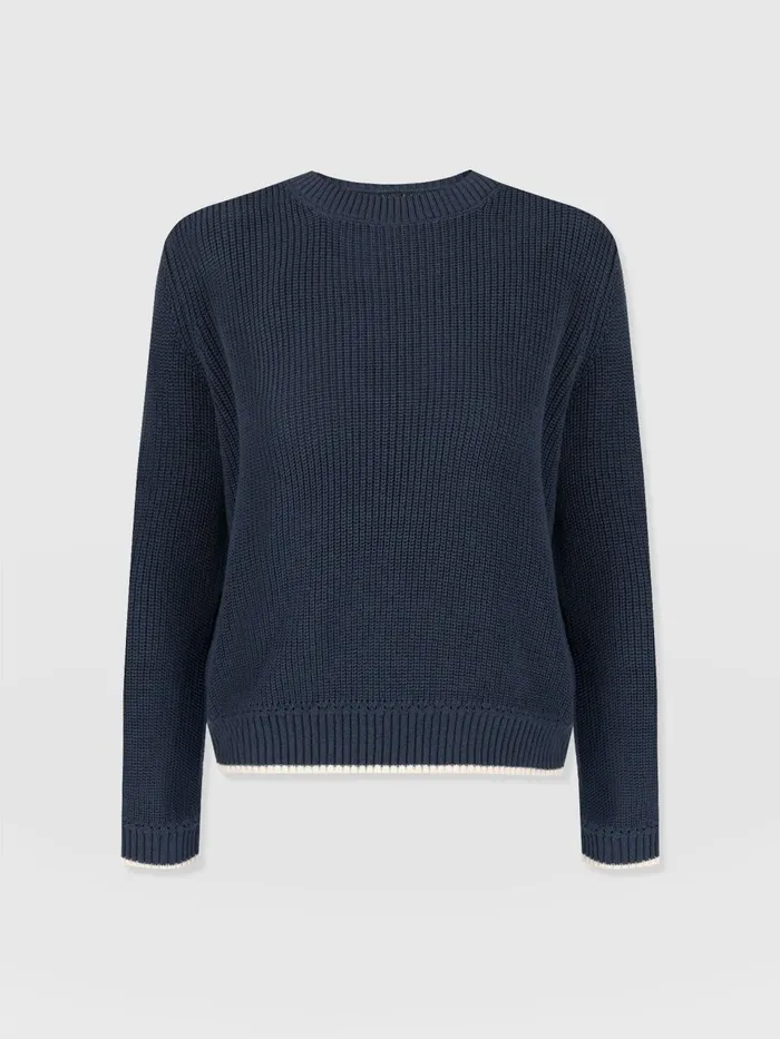 Remy Crop Sweater 8211 Navy Navy Women Saint And Sofia Knitwear
