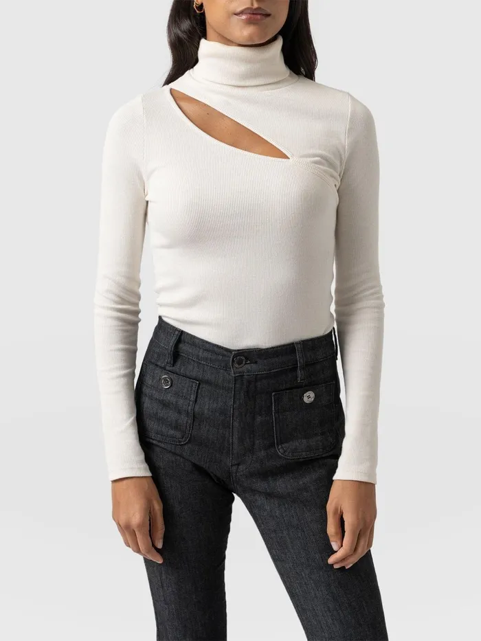 Reveal Turtle Neck 8211 Cream Cream Women Saint And Sofia Casual Tops