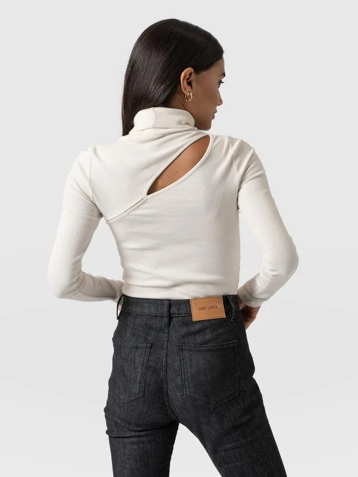 Reveal Turtle Neck 8211 Cream Cream Women Saint And Sofia Casual Tops