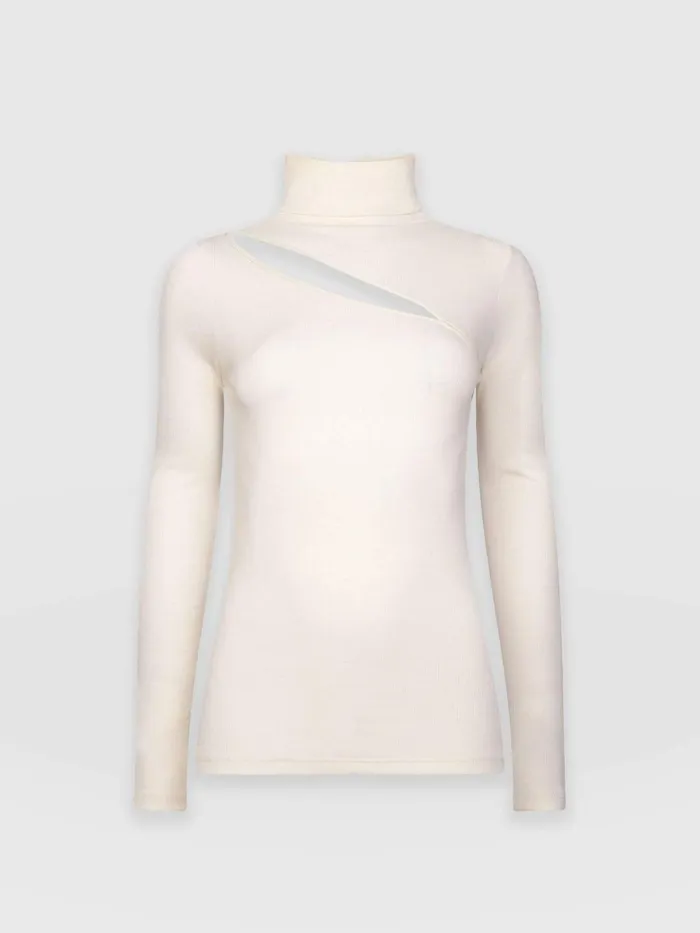 Reveal Turtle Neck 8211 Cream Cream Women Saint And Sofia Casual Tops