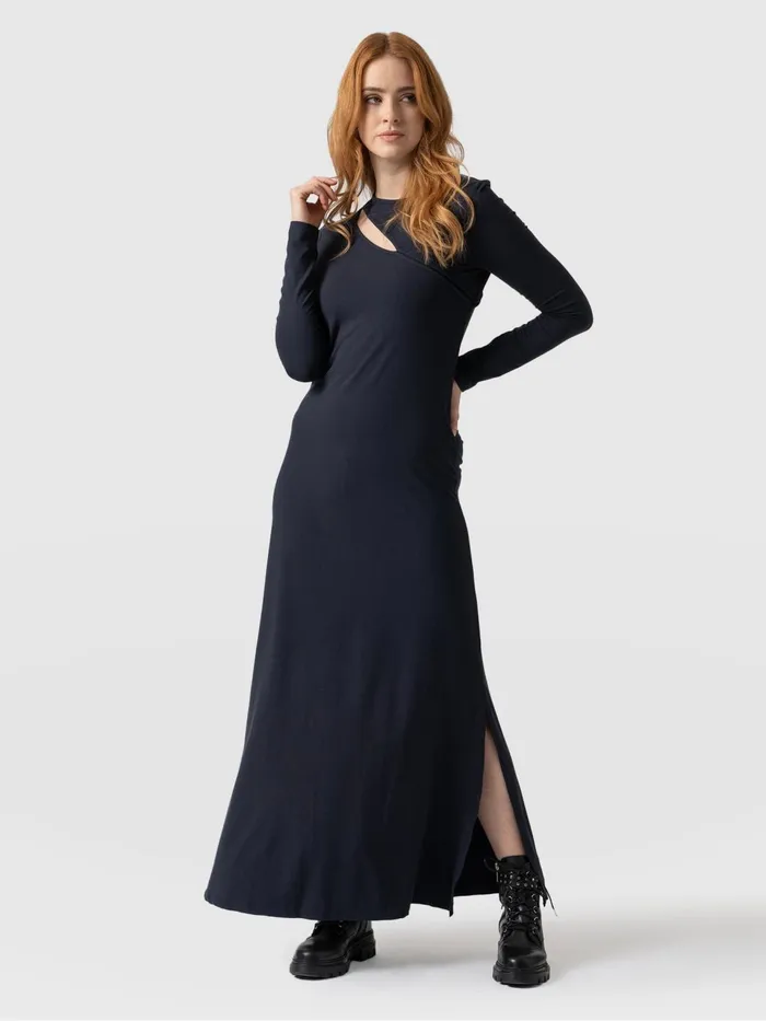 Reveal Viscose Runway Dress 8211 Navy Navy Women Saint And Sofia Dresses