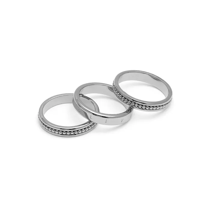 Rings Women Olivia Burton Ever Stacked Silver Tone Rings M