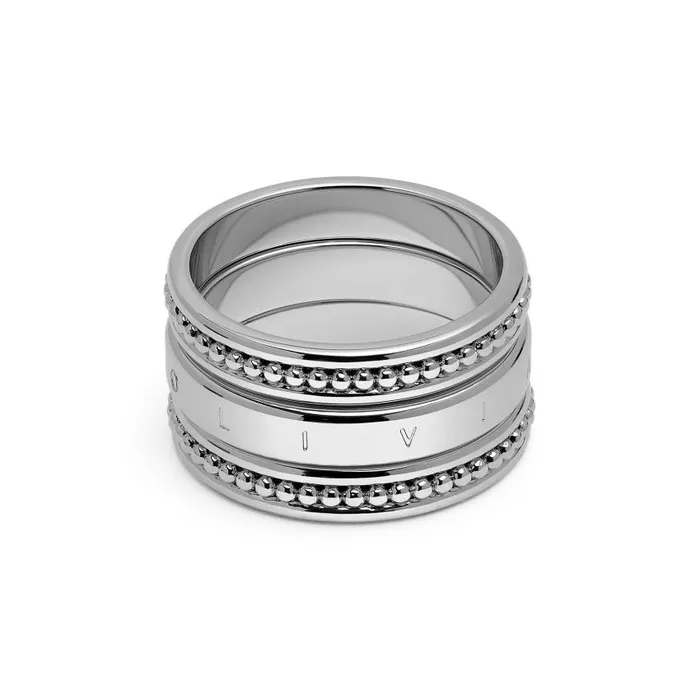 Rings Women Olivia Burton Ever Stacked Silver Tone Rings M